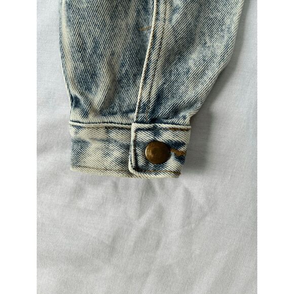 Women's Vintage Acid Wash Jean Jacket Size Small, Buttons, Gold Thread Y2K, 90's - Picture 4 of 9
